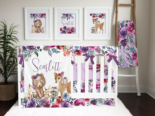 Sweet Woodlands Personalized Nursery Art - gender_girl, Sweet Woodlands, text