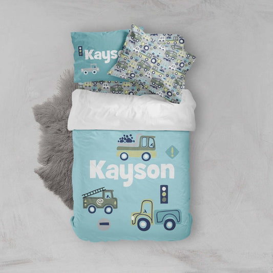 Transportation Kids Bedding Set (Comforter or Duvet Cover) - text, ,
