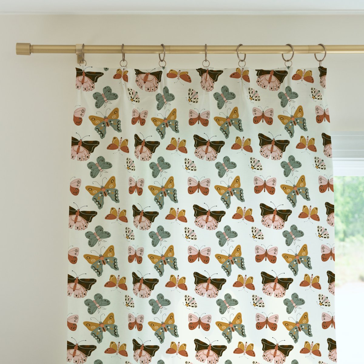 Vintage Butterfly Curtain Panel - gender_girl, Theme_Butterfly, Vintage Butterfly
