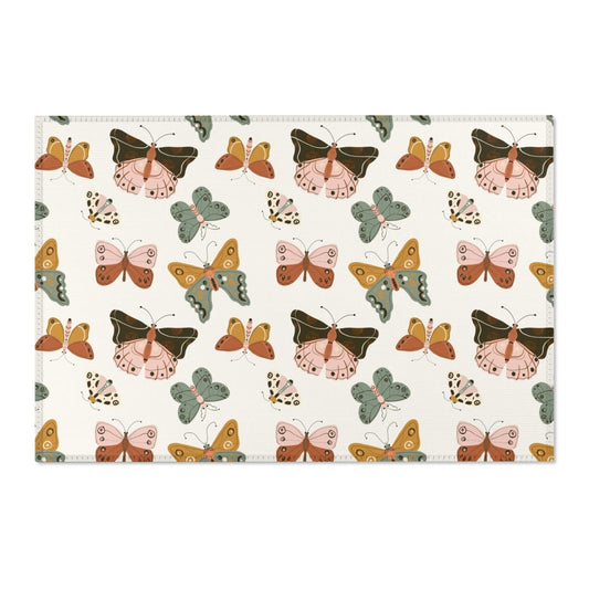 Vintage Butterfly Nursery Rug - gender_girl, Theme_Butterfly, Vintage Butterfly