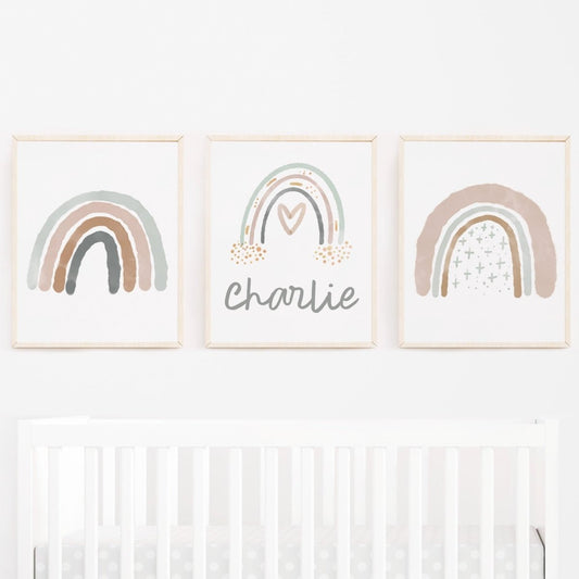 Watercolor Rainbow Personalized Nursery Art - gender_boy, gender_girl, gender_neutral