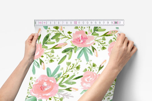 Watercolor Spring Floral Peel & Stick Wallpaper - meta-image-large, ,