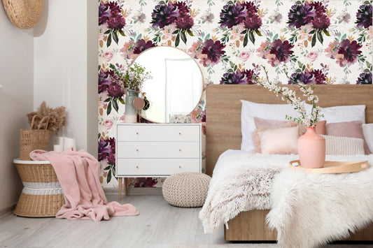 Whisper Floral Peel & Stick Wallpaper - gender_girl, Theme_Floral, Whisper Floral