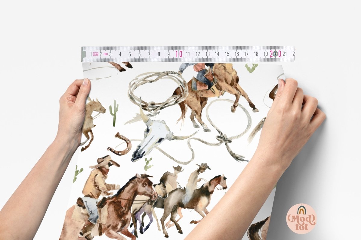 Wild West Round Up Peel & Stick Wallpaper - gender_boy, Theme_Farm, Theme_Southwestern