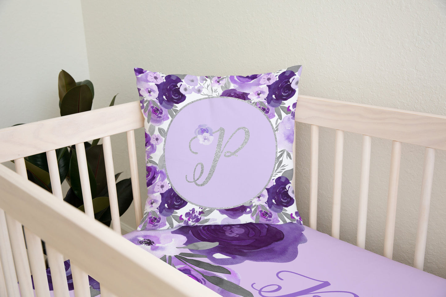 Purple Floral Elephant Kids Bedding Set (Comforter or Duvet Cover)