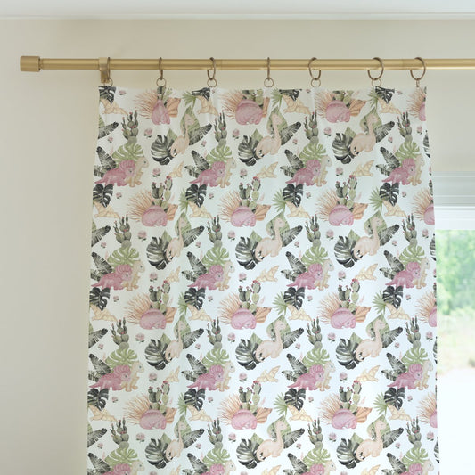 Boho Dino Curtain Panel - boho dino, gender_girl, Theme_Boho