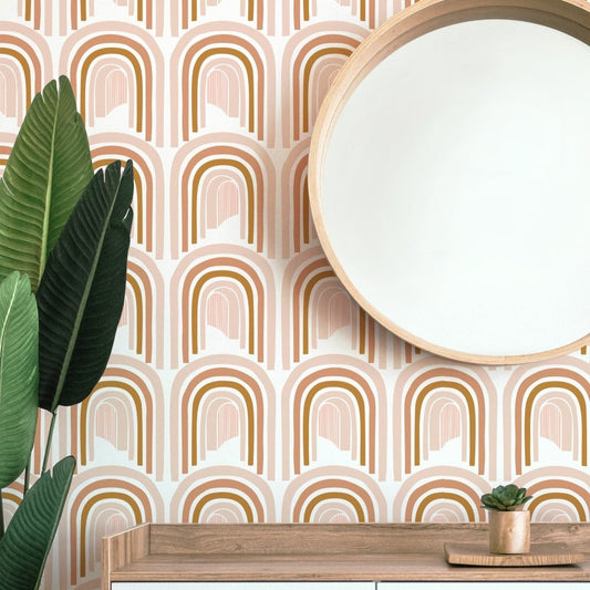Boho Sunset Arches Peel & Stick Wallpaper - Boho Sunset, gender_girl, Theme_Boho