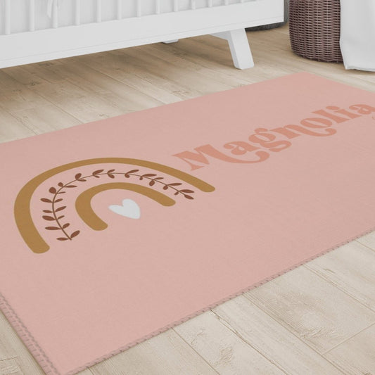 Boho Sunset Personalized Nursery Rug - Boho Sunset, gender_girl, text