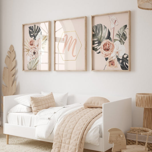 Boho Tropics Personalized Nursery Art - Boho Tropics, gender_girl, text