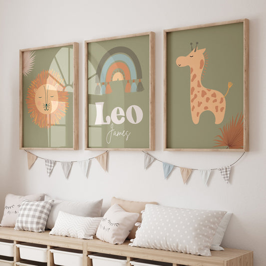 Boho Jungle Personalized Nursery Art - Boho Jungle, gender_boy, gender_neutral