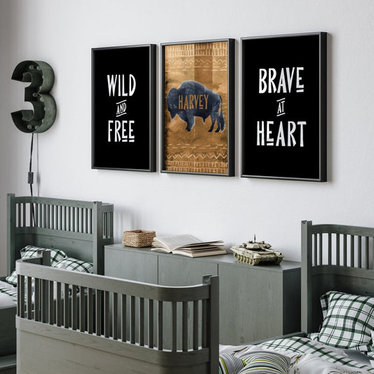 Buffalo Babe Personalized Nursery Art - Buffalo Babe, gender_boy, text