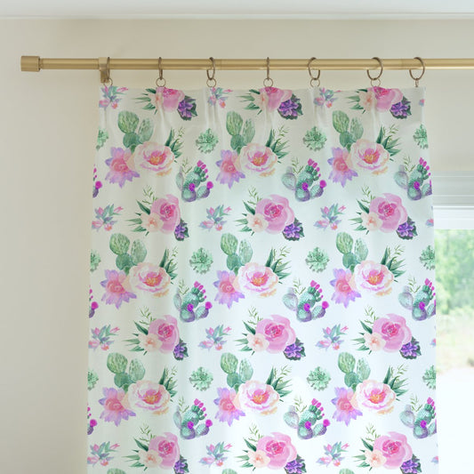 Cactus Floral Curtain Panel - Cactus Floral, gender_girl, Theme_Floral