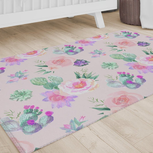 Cactus Floral Nursery Rug - Cactus Floral, gender_girl, Theme_Floral