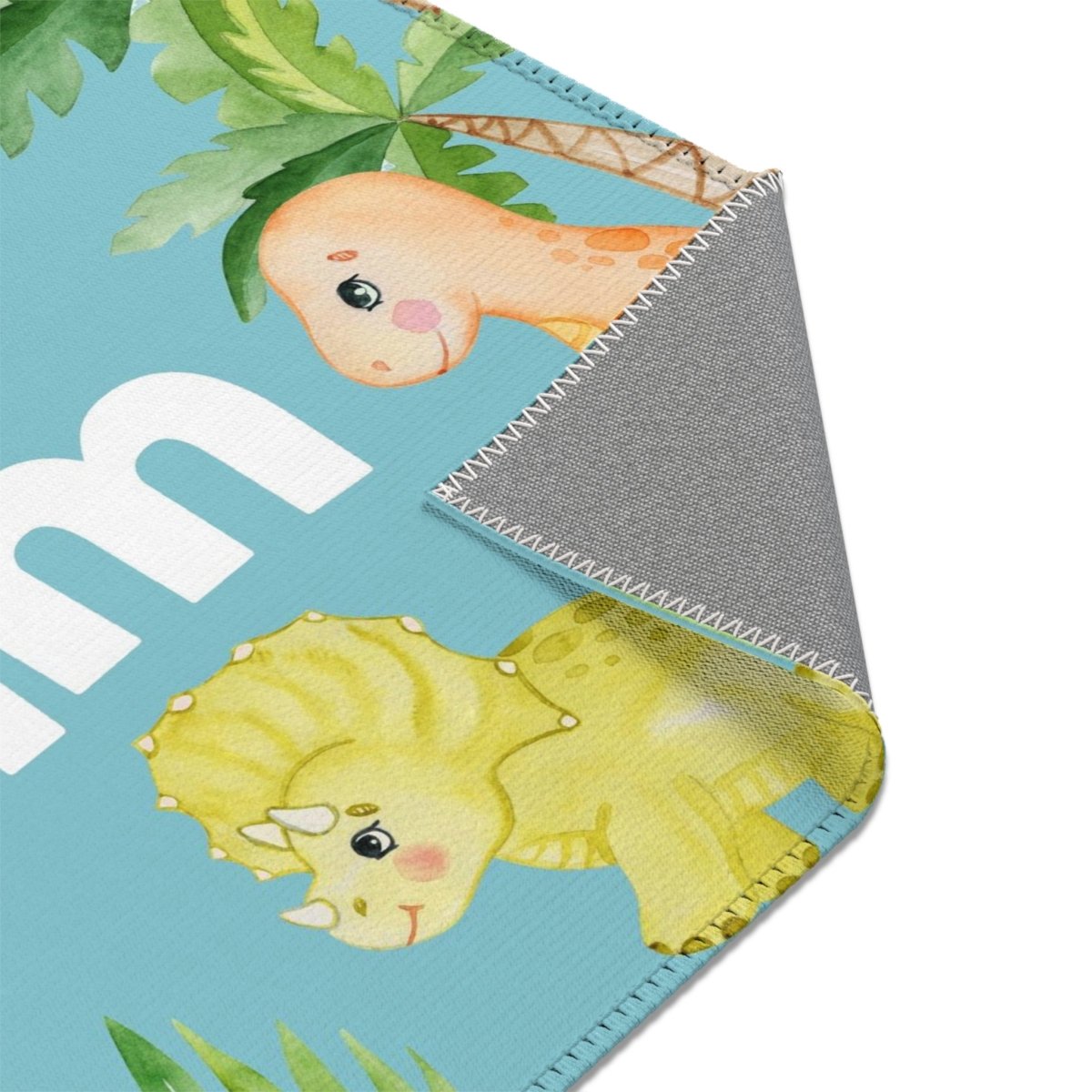Dino Boy Personalized Nursery Rug - Dino Boy, gender_boy, text