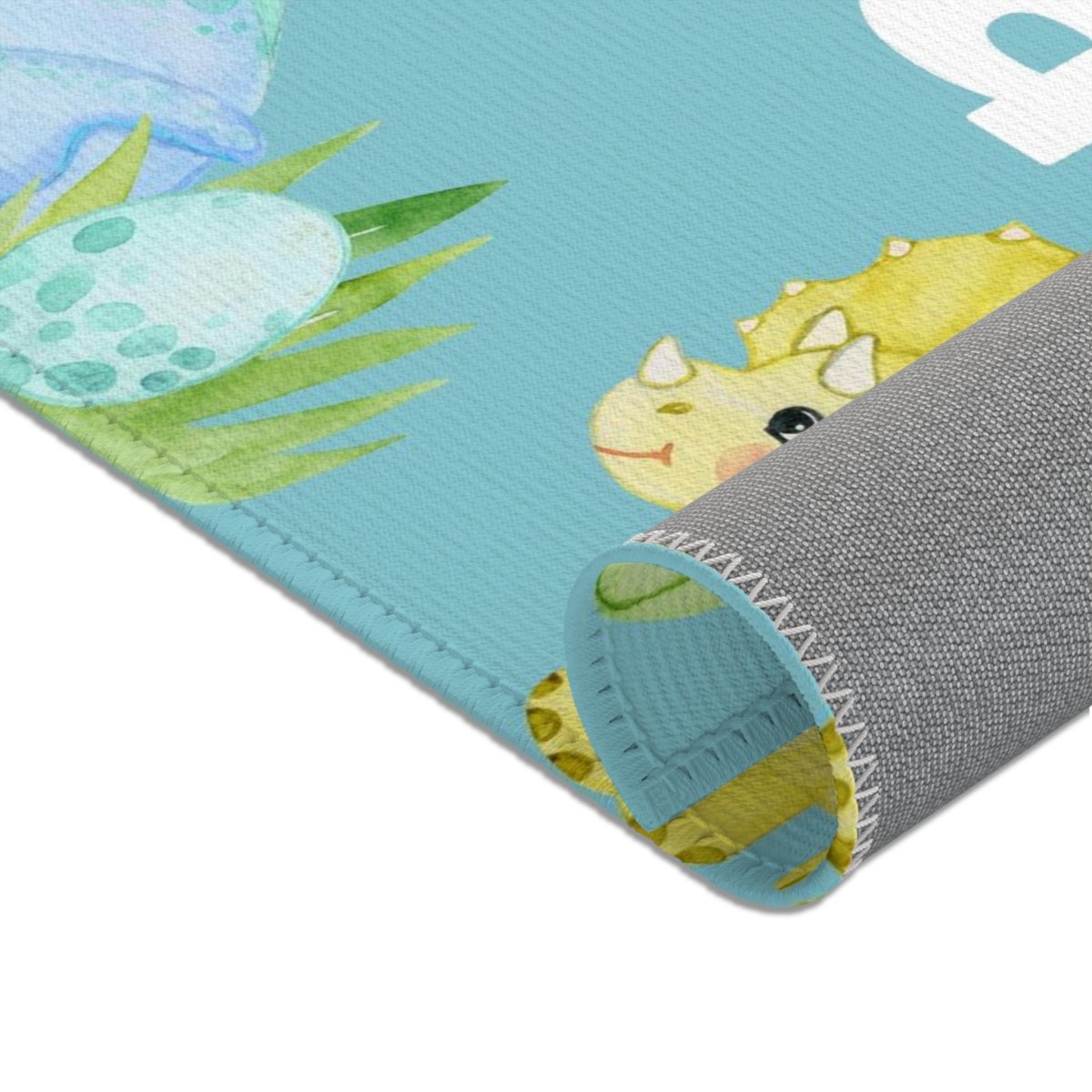Dino Boy Personalized Nursery Rug - Dino Boy, gender_boy, text