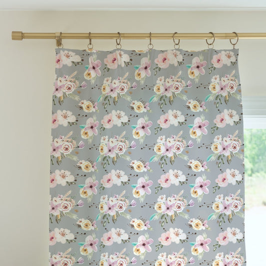 Floral Woodlands Curtain Panel - Floral Woodlands, gender_girl, Theme_Floral