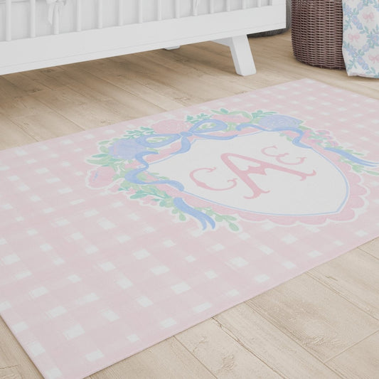 Granny Chic Personalized Nursery Rug - gender_girl, Granny Chic, text