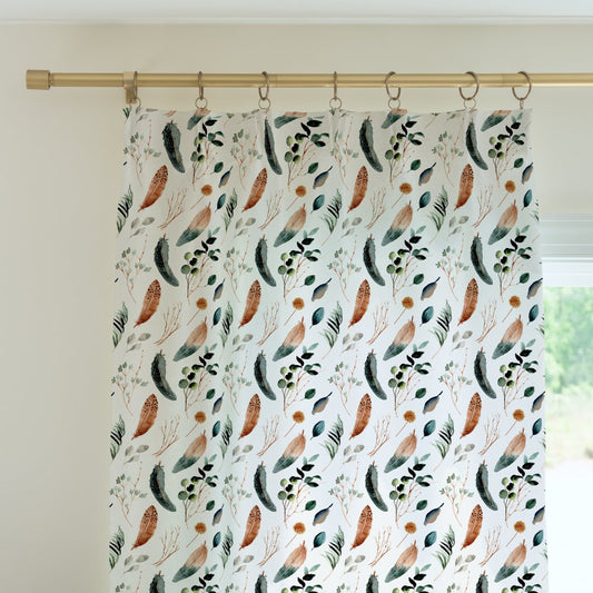 Highland Cow Feathers Curtain Panel - gender_boy, Highland Cow Feathers, Theme_Boho