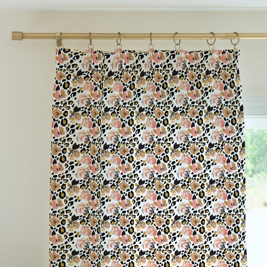 Leopard Love Floral Curtain Panel - gender_girl, Leopard Love, Theme_Floral