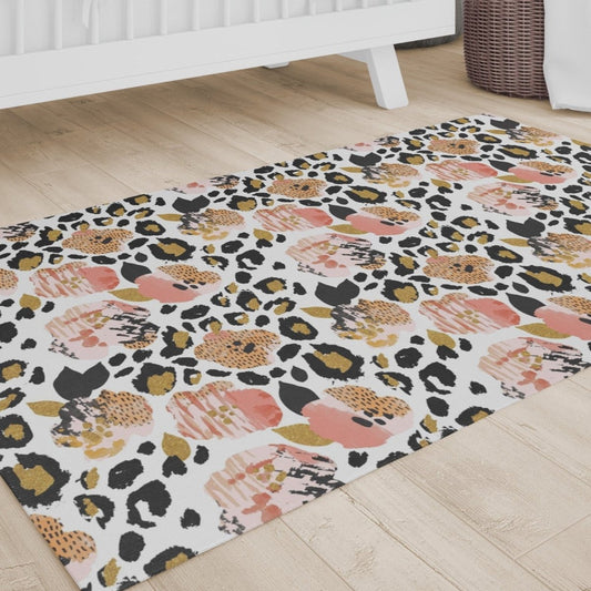 Leopard Love Nursery Rug - gender_girl, Leopard Love, Theme_Floral
