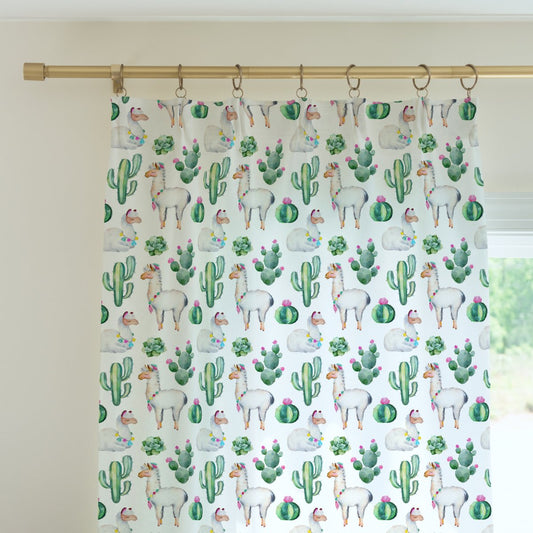 Llama Love Curtain Panel - gender_girl, Llama Love, Theme_Southwestern
