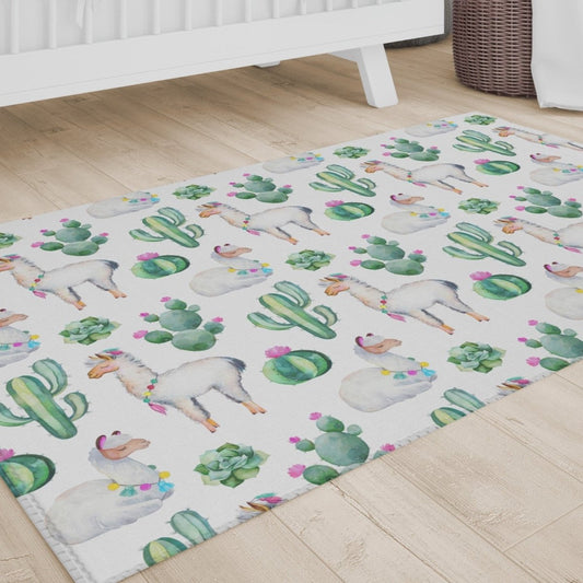Llama Love Nursery Rug - gender_girl, Llama Love, Theme_Southwestern