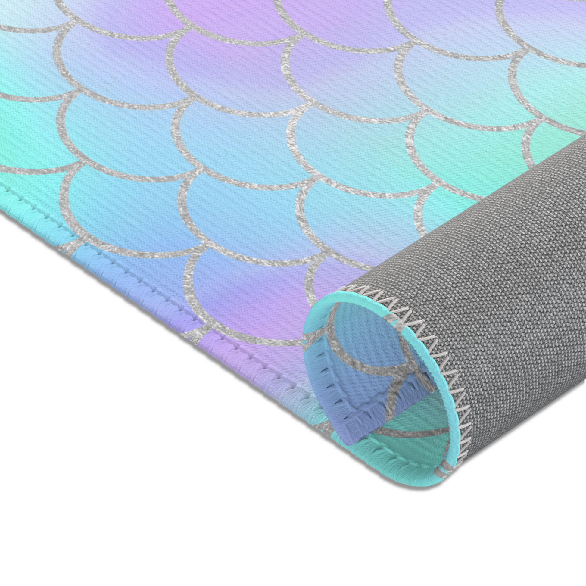Mermaid Love Scales Nursery Rug - gender_girl, Mermaid Love, Theme_Ocean
