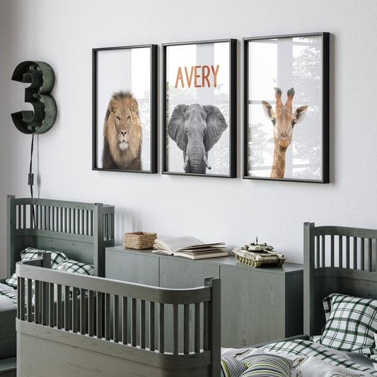 Modern Mudcloth Personalized Nursery Art - gender_boy, Modern Mudcloth, text