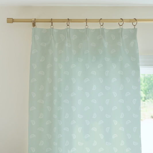Muted Mint Rainbows Curtain Panel - gender_boy, gender_girl, gender_neutral