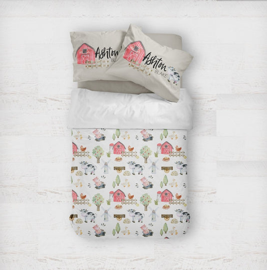 On the Farm Personalized Kids Bedding Set (Comforter or Duvet Cover) - gender_boy, gender_neutral, On the Farm
