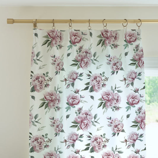Peony Floral Curtain Panel - Floral Elephant, gender_girl, Theme_Floral