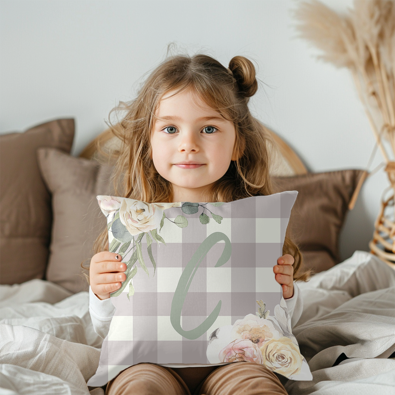 Farmhouse Floral Personalized Kids Bedding Set (Comforter or Duvet Cover)