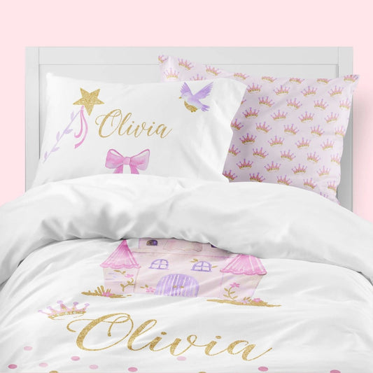 Princess Kids Bedding Set (Comforter or Duvet Cover) - text, ,