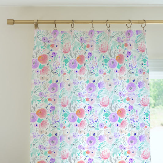 Purple Blooms Curtain Panel - gender_girl, Purple Blooms, Theme_Floral