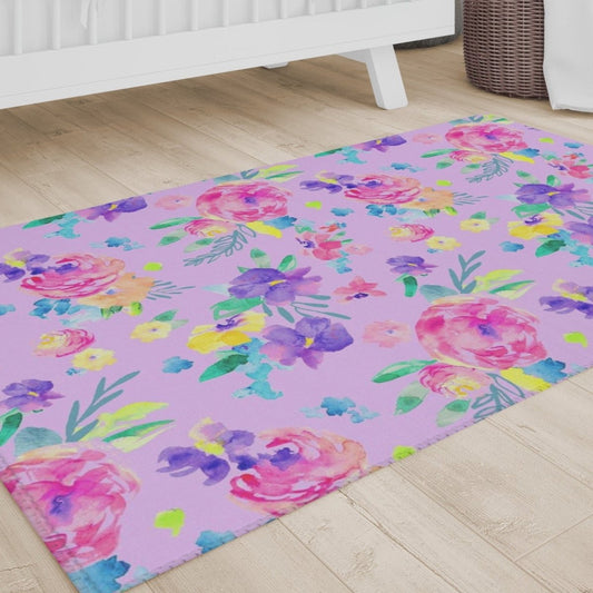 Safari Babe Floral Nursery Rug - gender_girl, Safari Babe, Theme_Floral