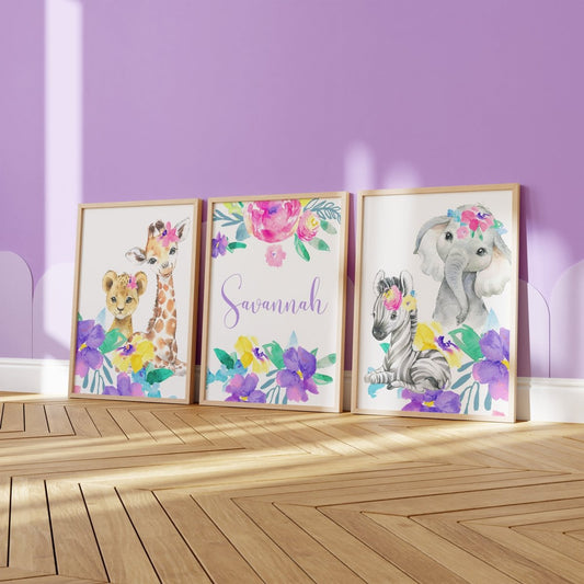 Safari Babe Personalized Nursery Art - gender_girl, Safari Babe, text