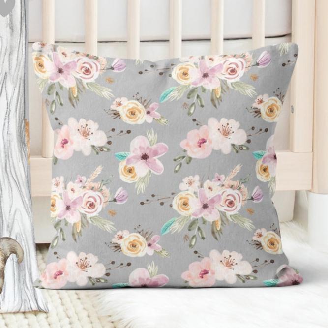 Floral Woodlands Gray Kids Bedding Set (Comforter or Duvet Cover)
