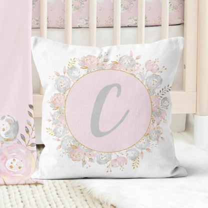 Blush Gold Floral Kids Bedding Set (Comforter or Duvet Cover)