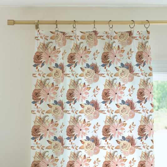 Soft Boho Floral Curtain Panel - gender_girl, Theme_Boho, Theme_Floral