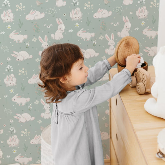 Sweet Bunnies Peel & Stick Wallpaper - , ,