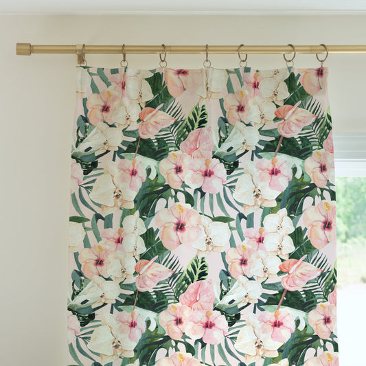 Tropical Floral Curtain Panel - gender_girl, Theme_Floral, Theme_Tropical