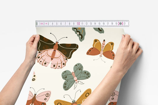 Vintage Butterfly Peel & Stick Wallpaper - gender_girl, Theme_Butterfly, Vintage Butterfly