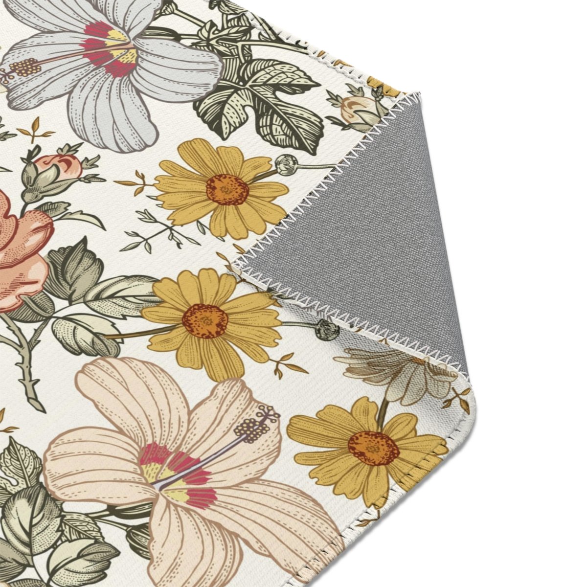 Vintage Earthy Floral Nursery Rug - gender_girl, Theme_Floral, Vintage Earthy Floral