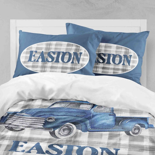 Vintage Truck Kids Bedding Set (Comforter or Duvet Cover) - gender_boy, text, Vintage Truck