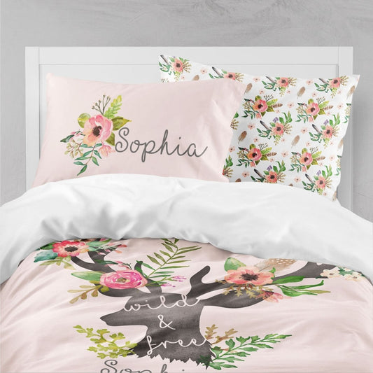 Wild and Free Kids Bedding Set (Comforter or Duvet Cover) - text, ,