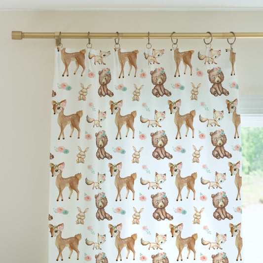 Woodland Floral Curtain Panel - gender_girl, Theme_Adventure, Theme_Floral